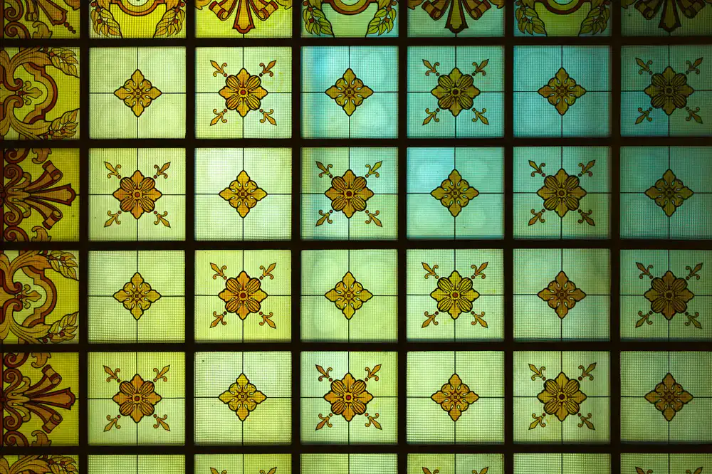 Botanical motif mosaic panel