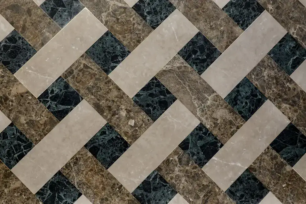Geometric pattern floor mosaic